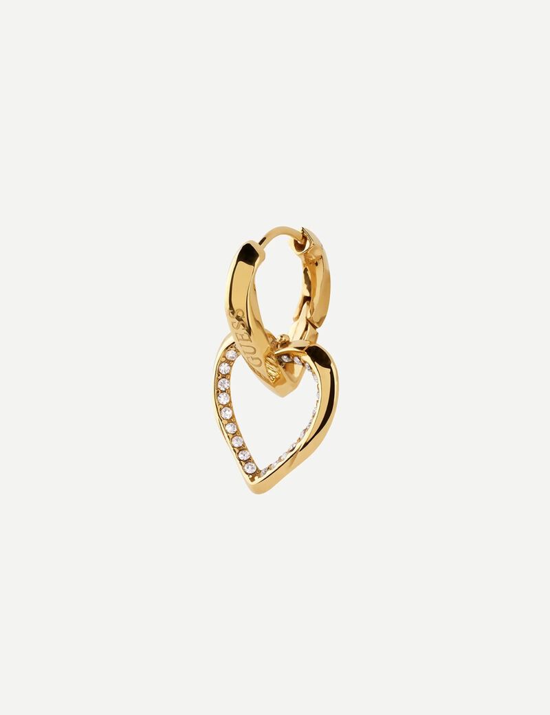 guess 25mm mon amour two hearts earr