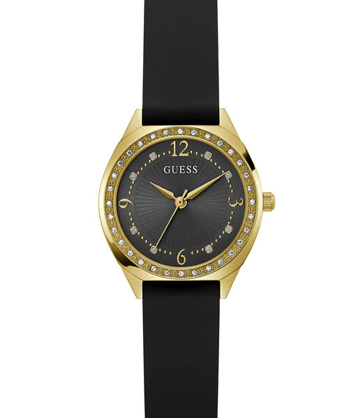 Ladies Black Gold Tone Analog Watch