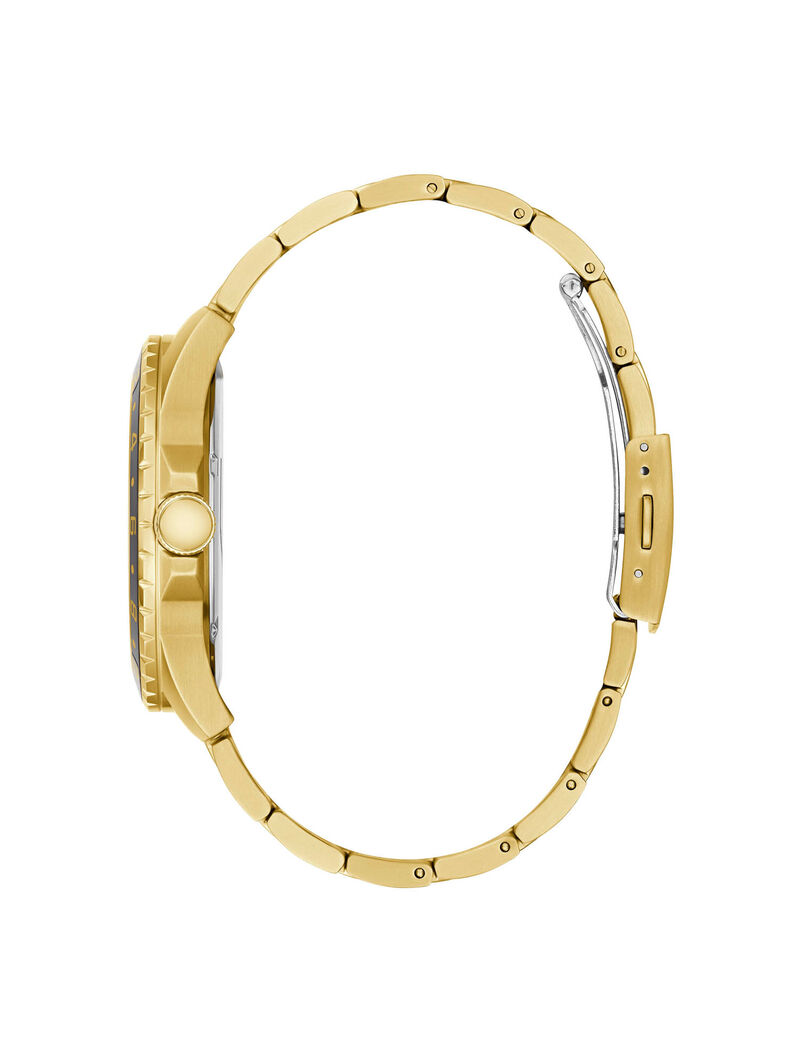 ساعة يد متعددة الوظائف باللونين الأسود والذهبي