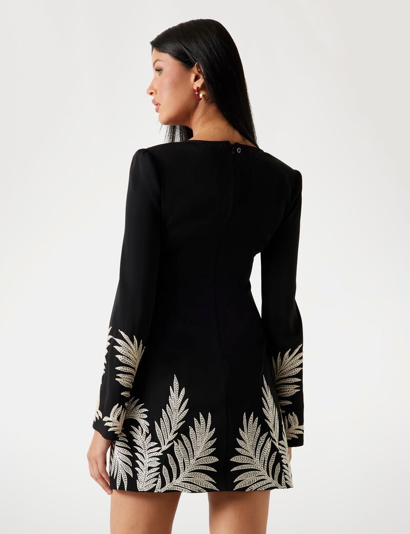 Embroidered bodycon mini dress