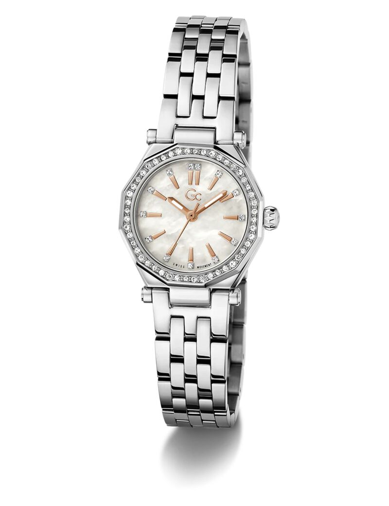 Gc Gleam metal silver tone watch