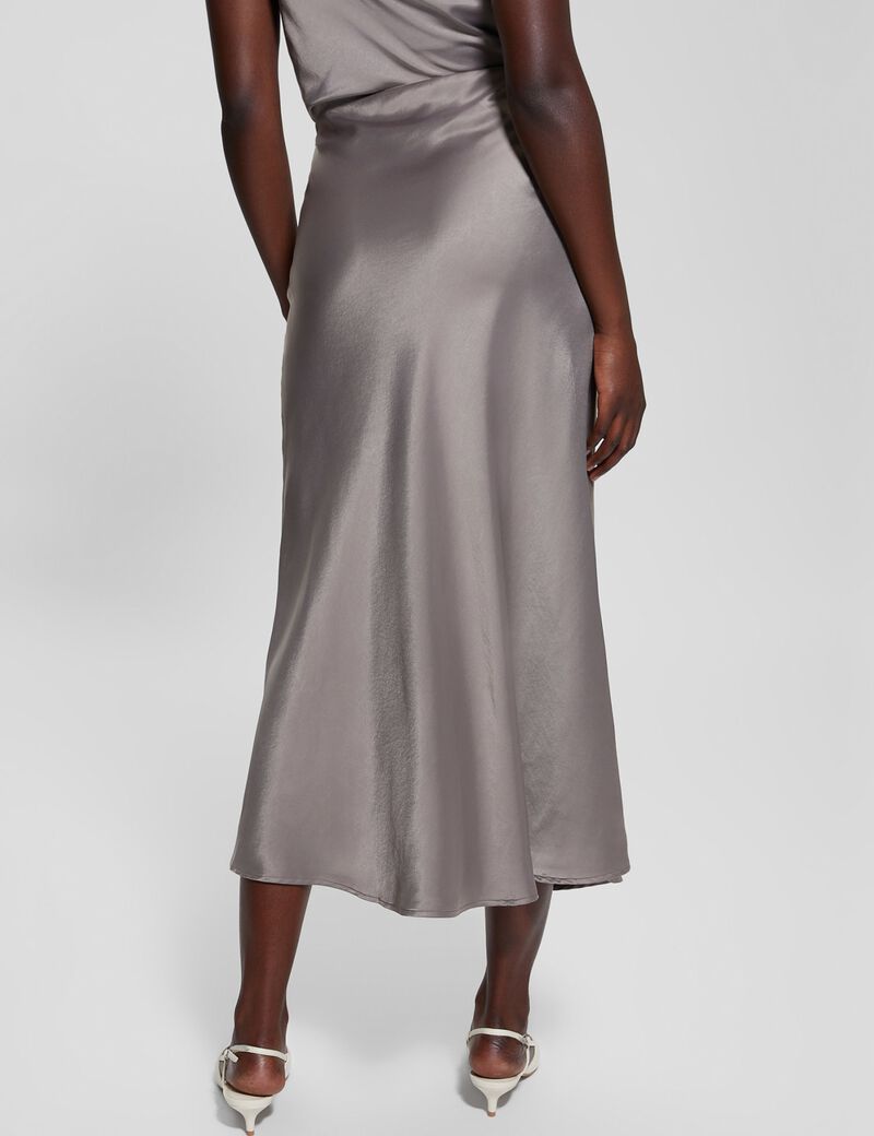 Satin long skirt