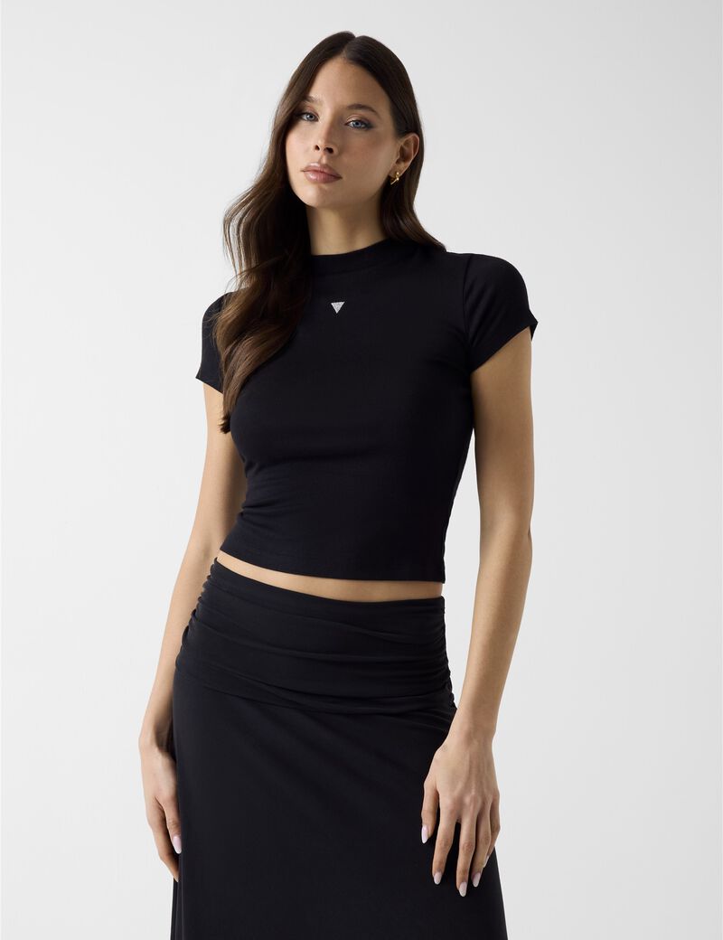 guess triangle logo t shirt