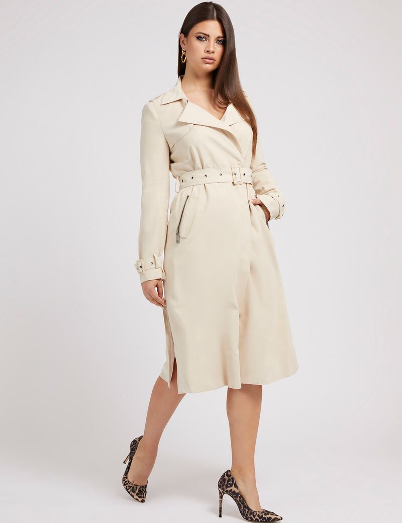 Viscose Blend Belted Trench