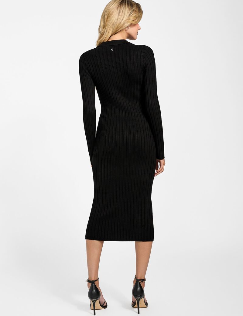 Rib-knit midi sweater dress