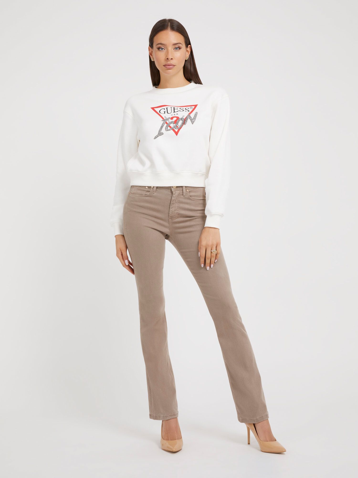 Guess icon crew sweatshirt hot sale