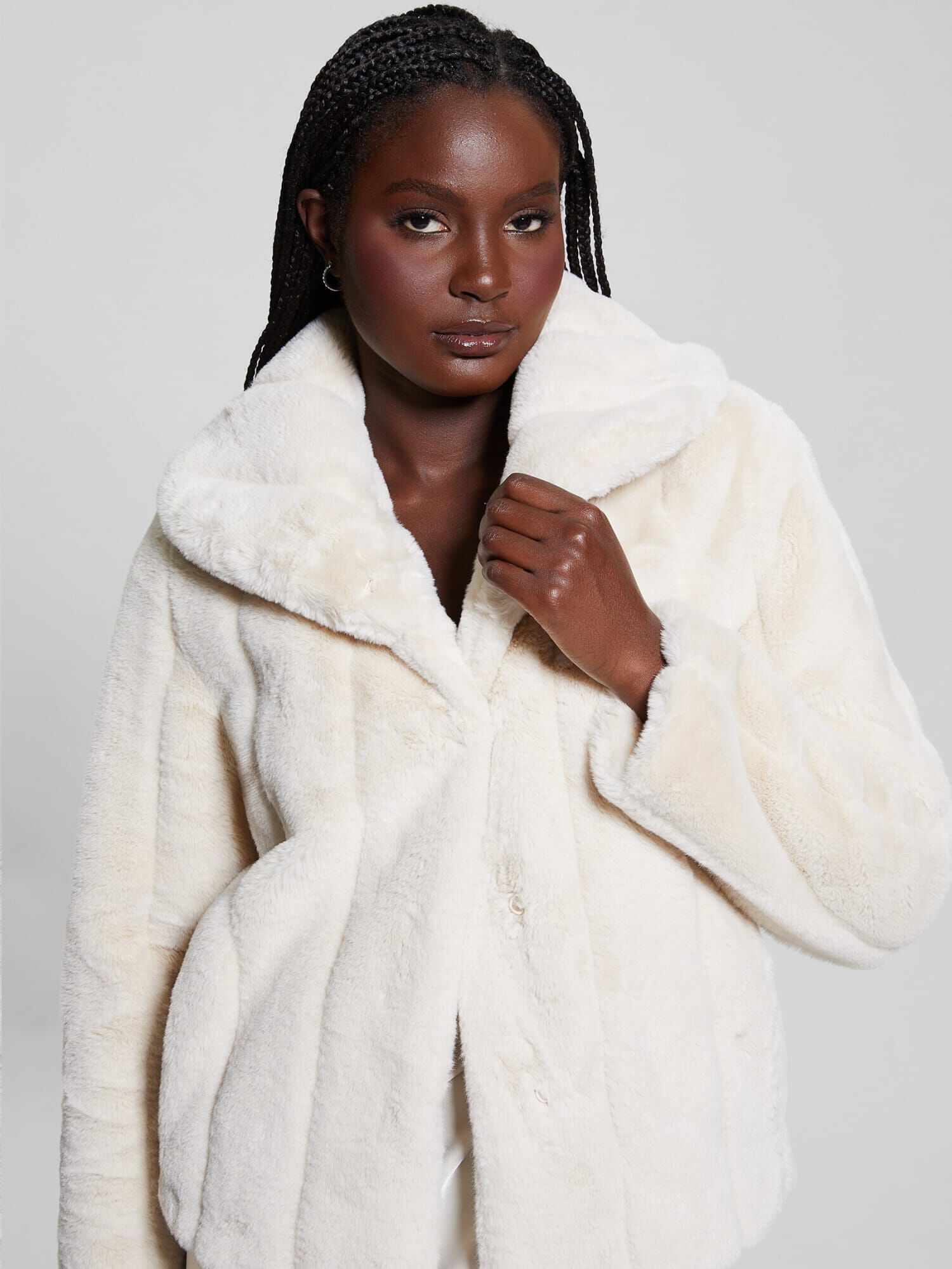 Shop GUESS Online Faux fur jacket