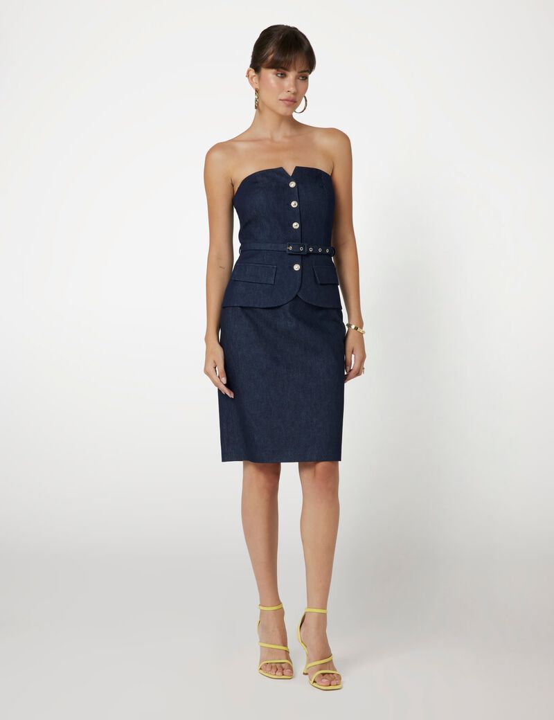 Marciano denim midi skirt