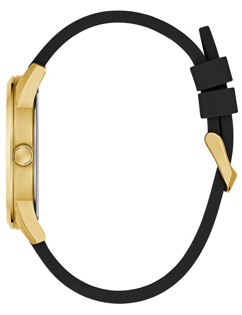 Mens Black Gold Tone Analog Watch
