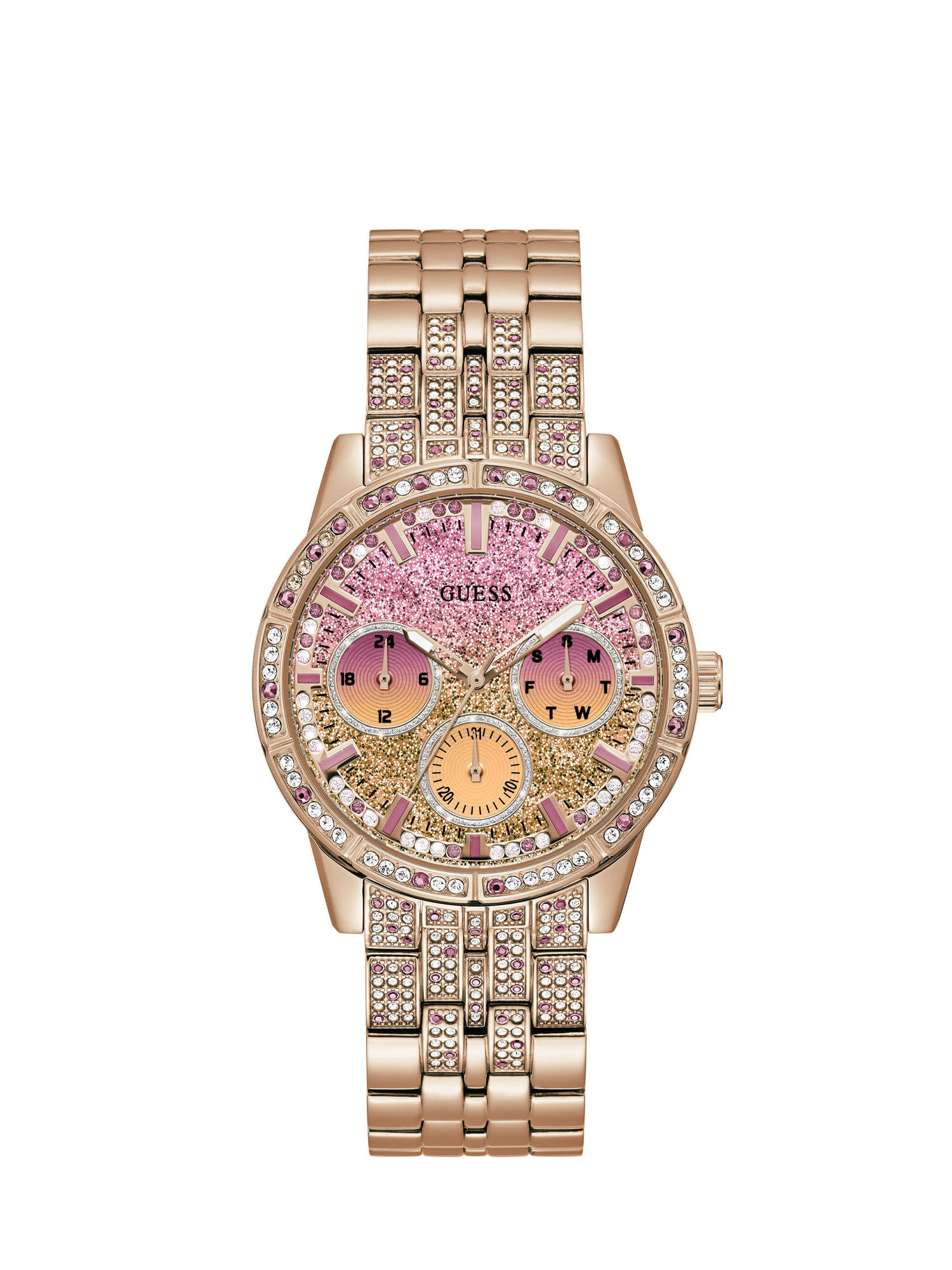 Shop GUESS Online Gold And Rhinestone Multifunction Watch