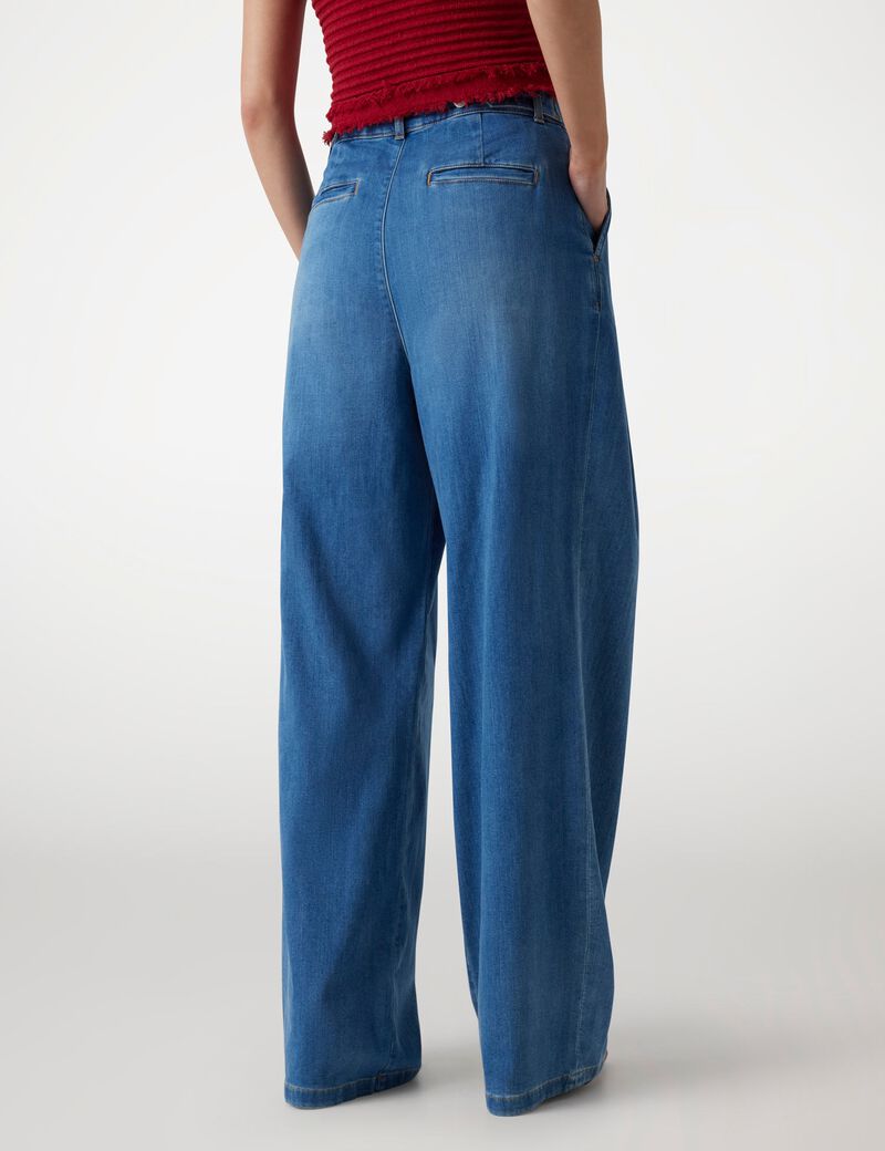 Linen-blend loose-fit jeans