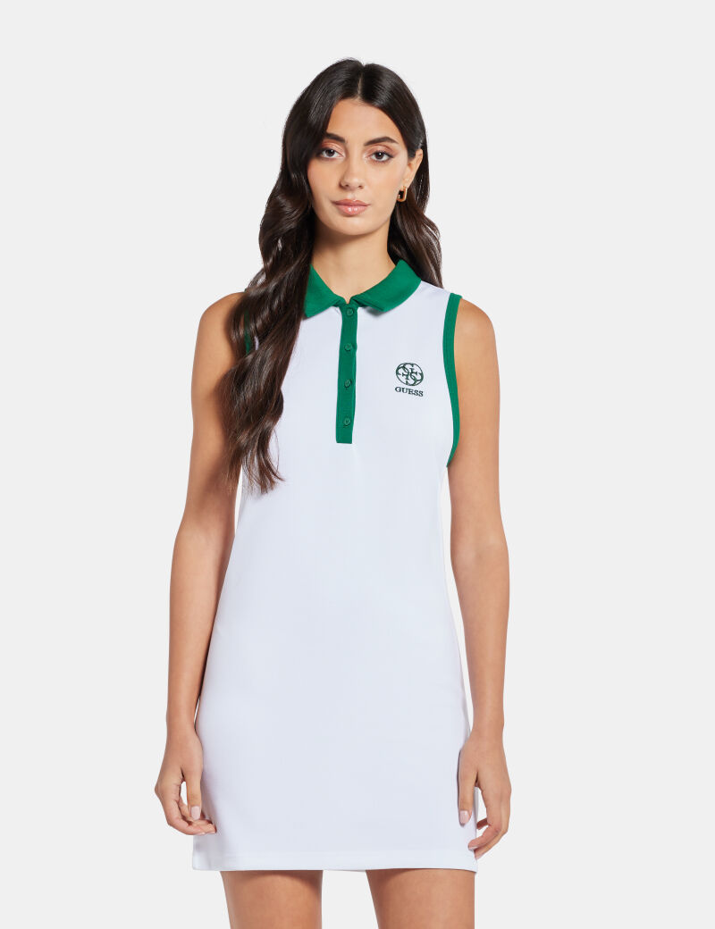 فستان قصير بياقة بولو