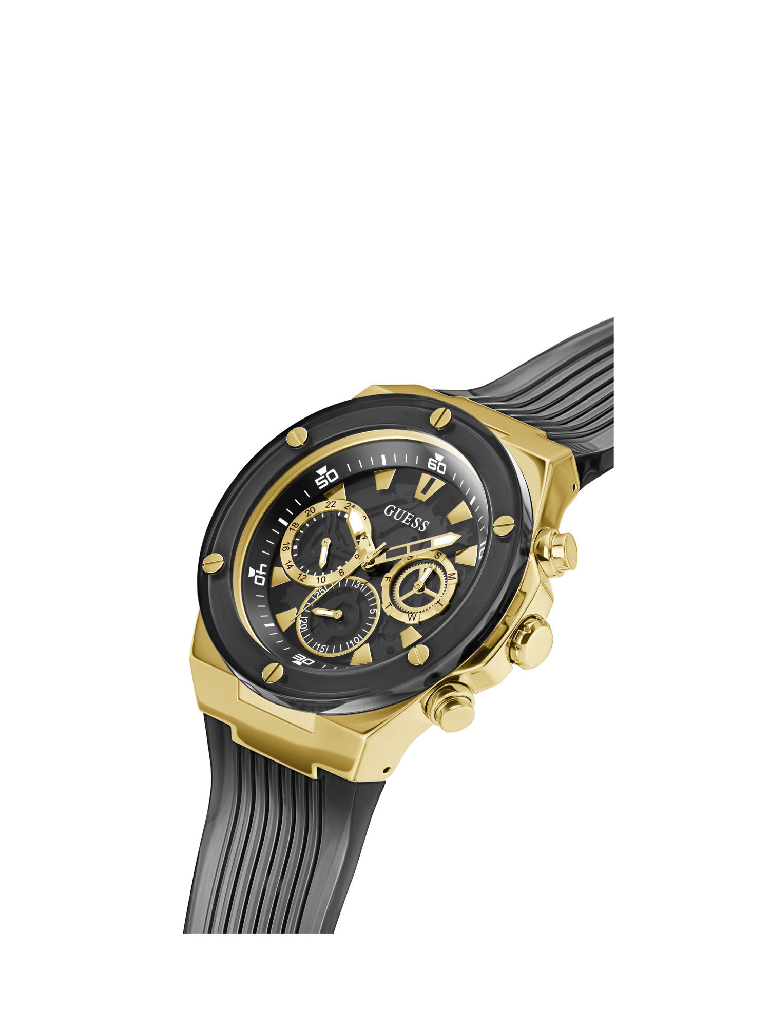 Guess black top multifunction watch