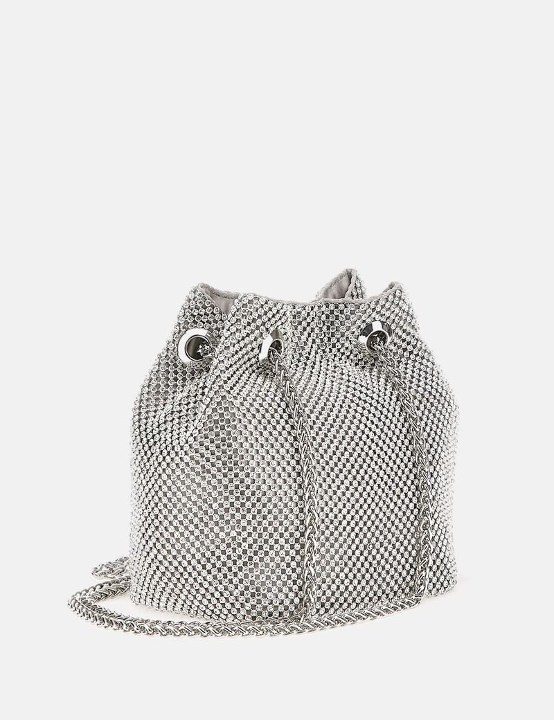 Lua rhinestone mini bucket bag