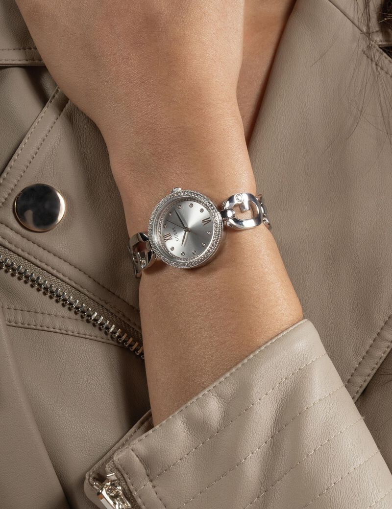 Stainless steel analogue watch