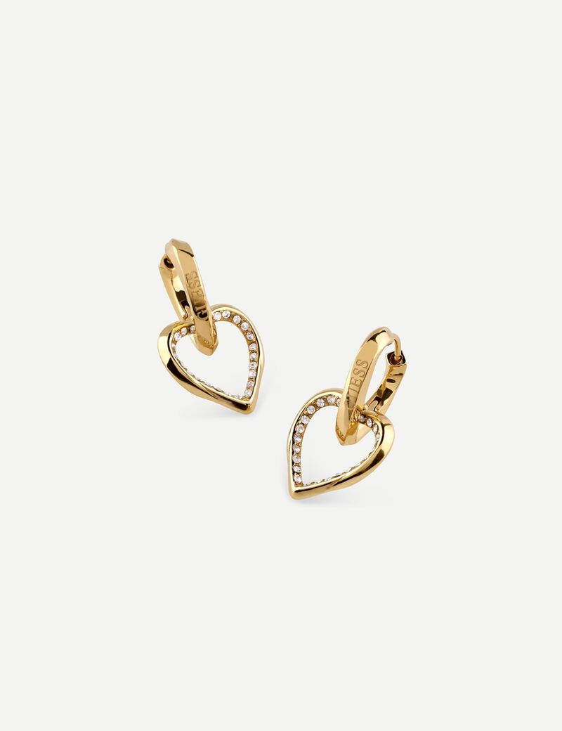 guess 25mm mon amour two hearts earr