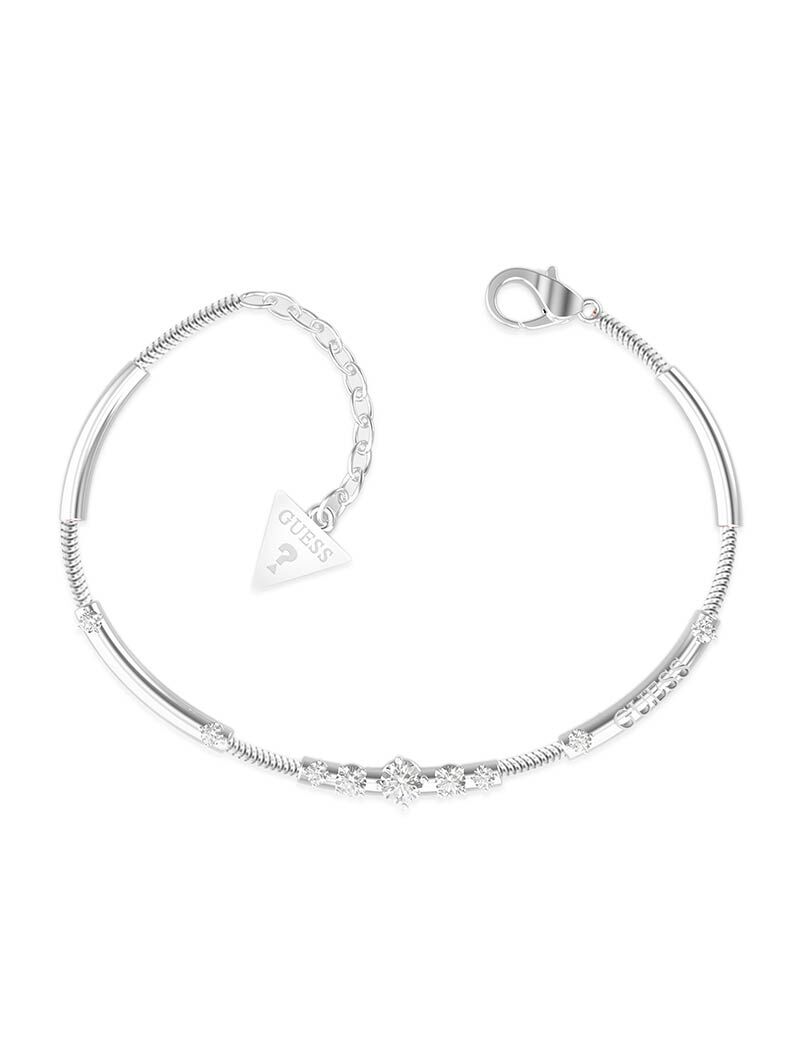 Shop GUESS Chain & White Cz Silver, Silver | GUESS EGY