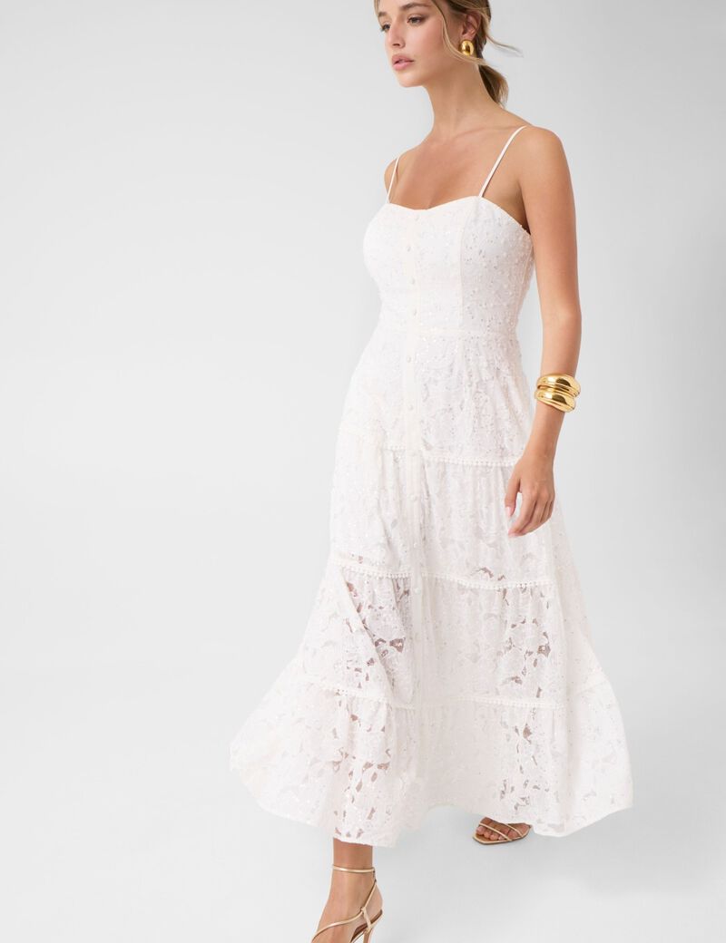 guess evelyn beaded lace dress