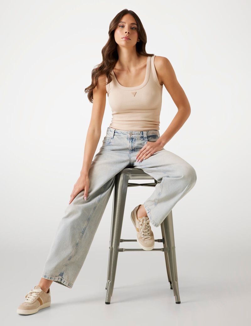 Rib-knit tank top