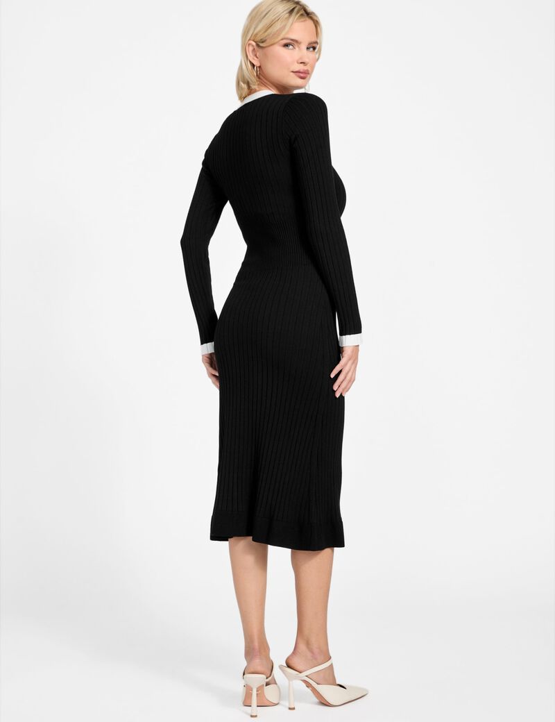 Rib-knit midi dress
