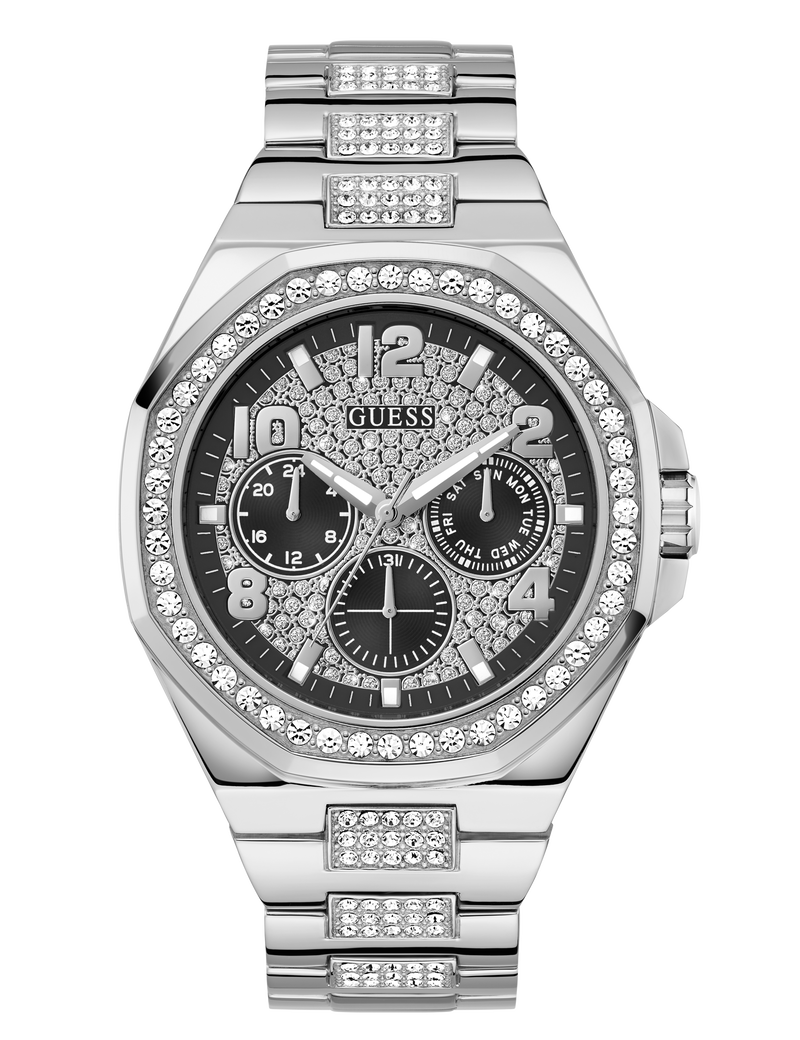 Mens Silver Tone Multi-function Watch