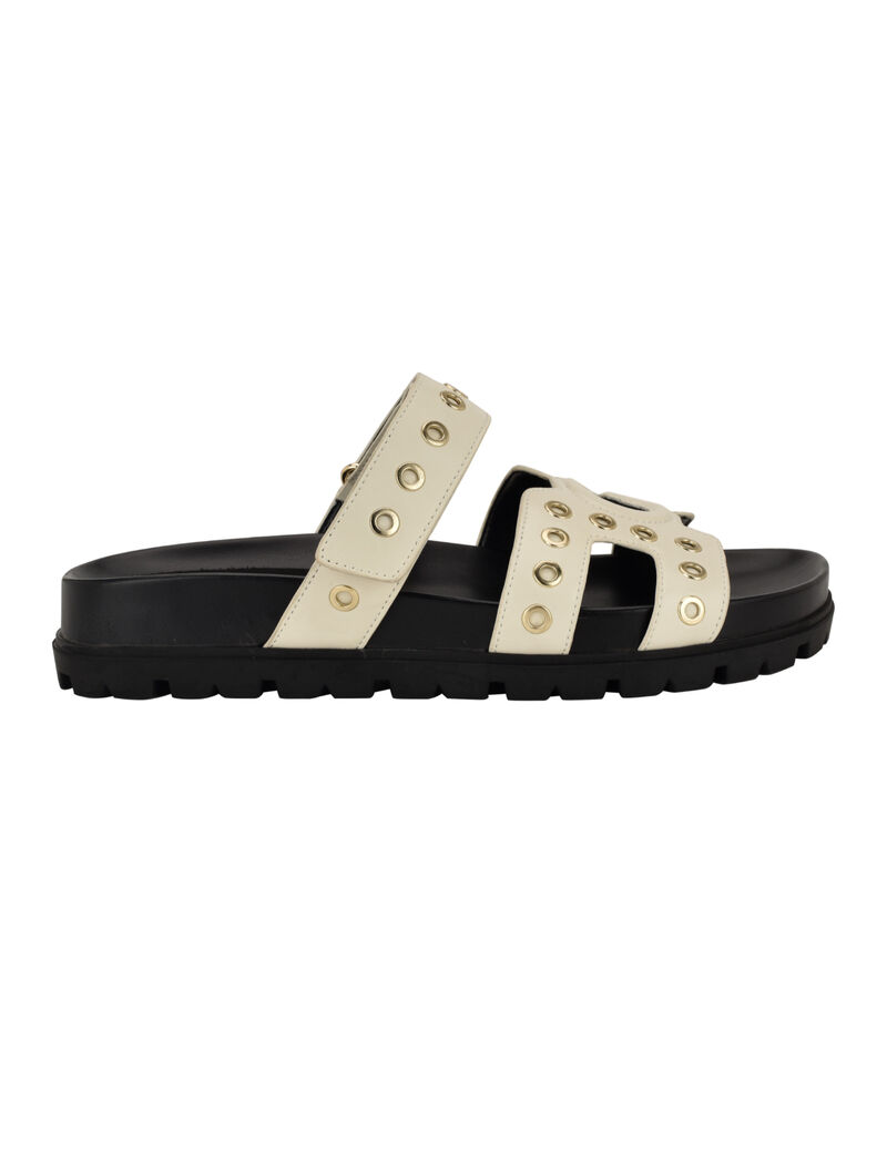 Fashie Slip On Double Strapped Footbed Sandal