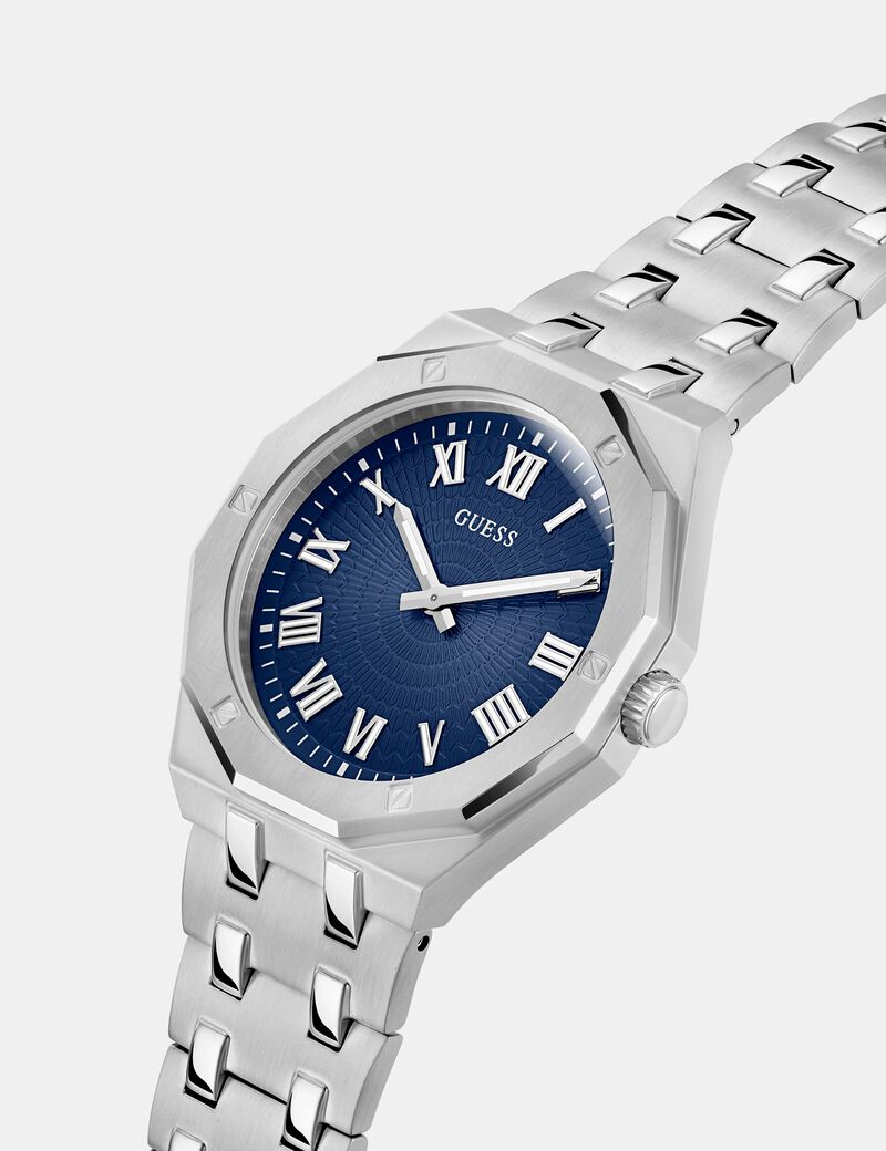 Steel analogue watch