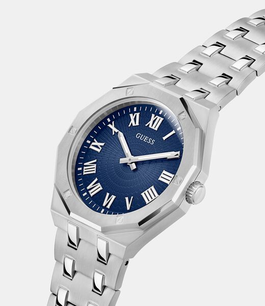Steel analogue watch