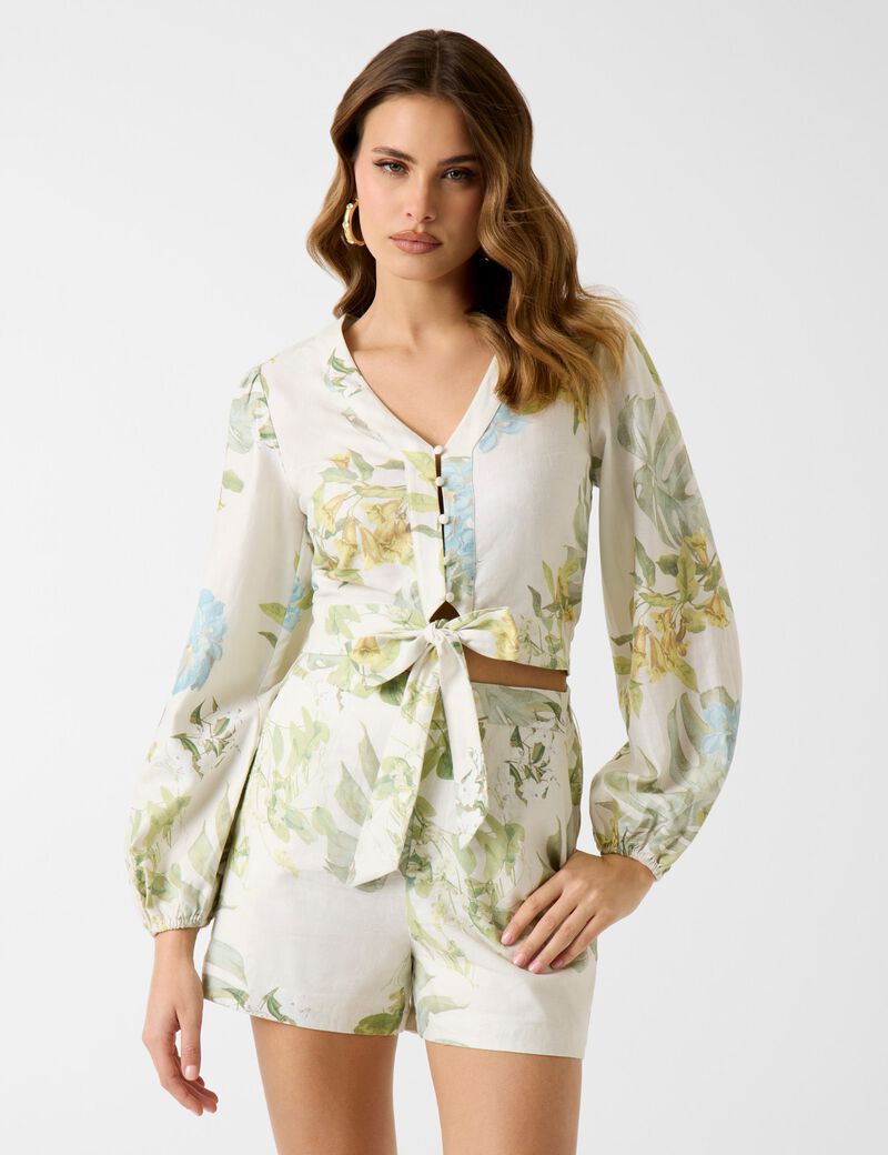guess linen blend shirt