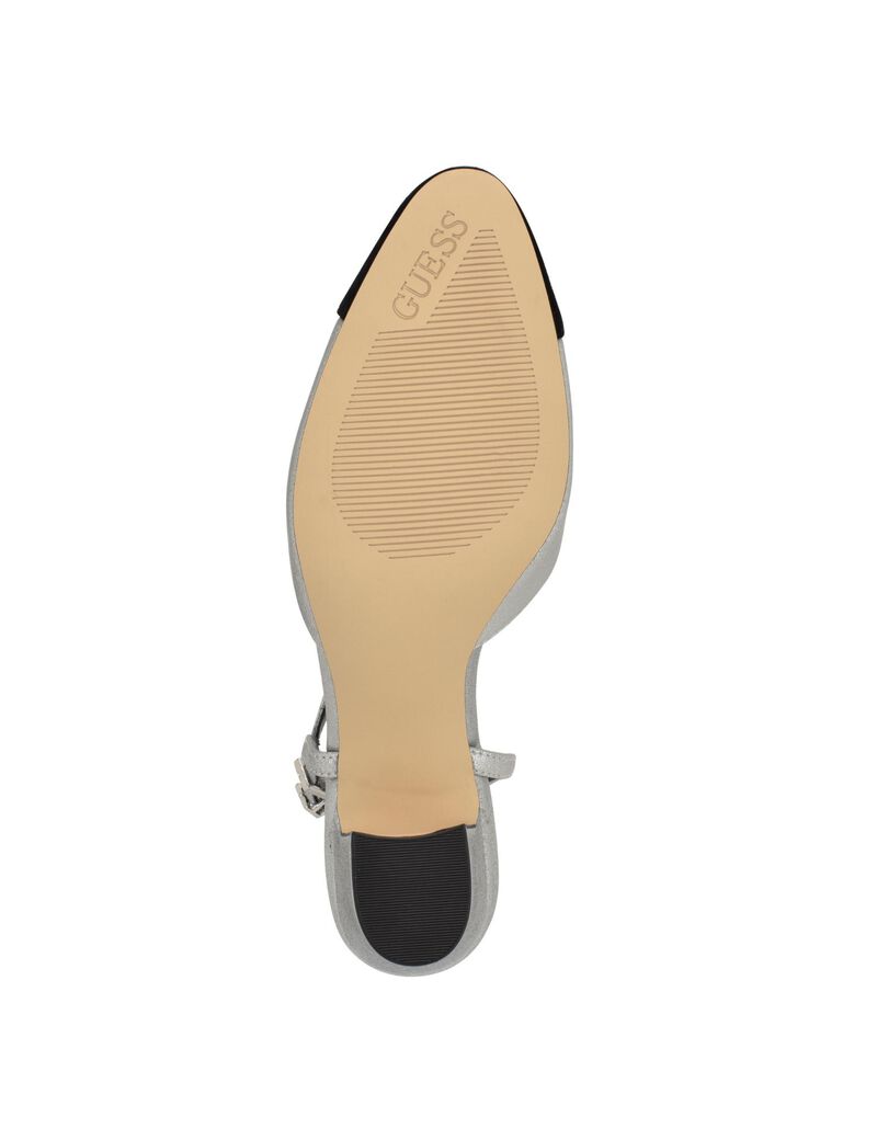 Slingback Cap Toe Block Heel Pumps