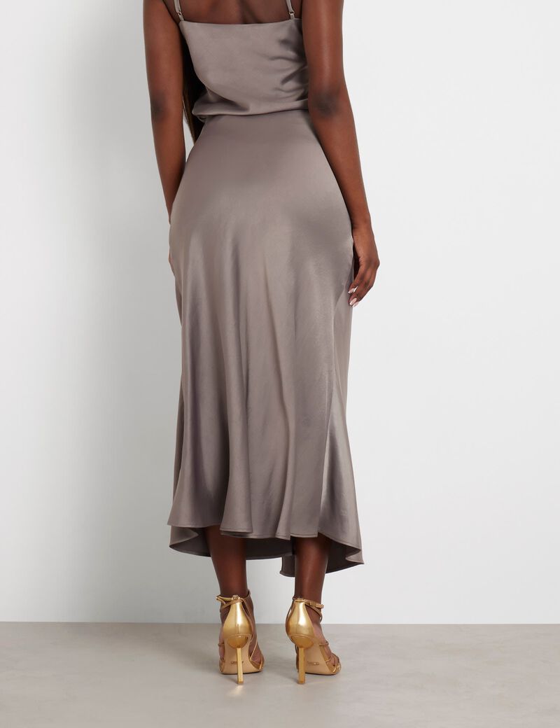 Satin long skirt