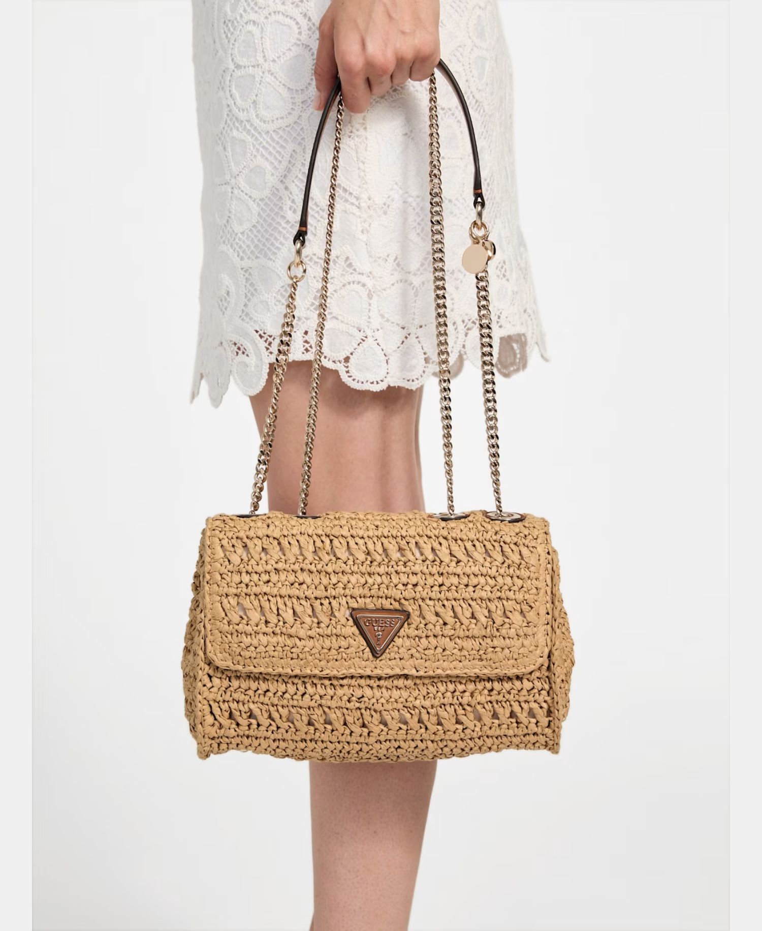 Shop GUESS Irene Raffia Crossbody Bag, Brown | GUESS EGY