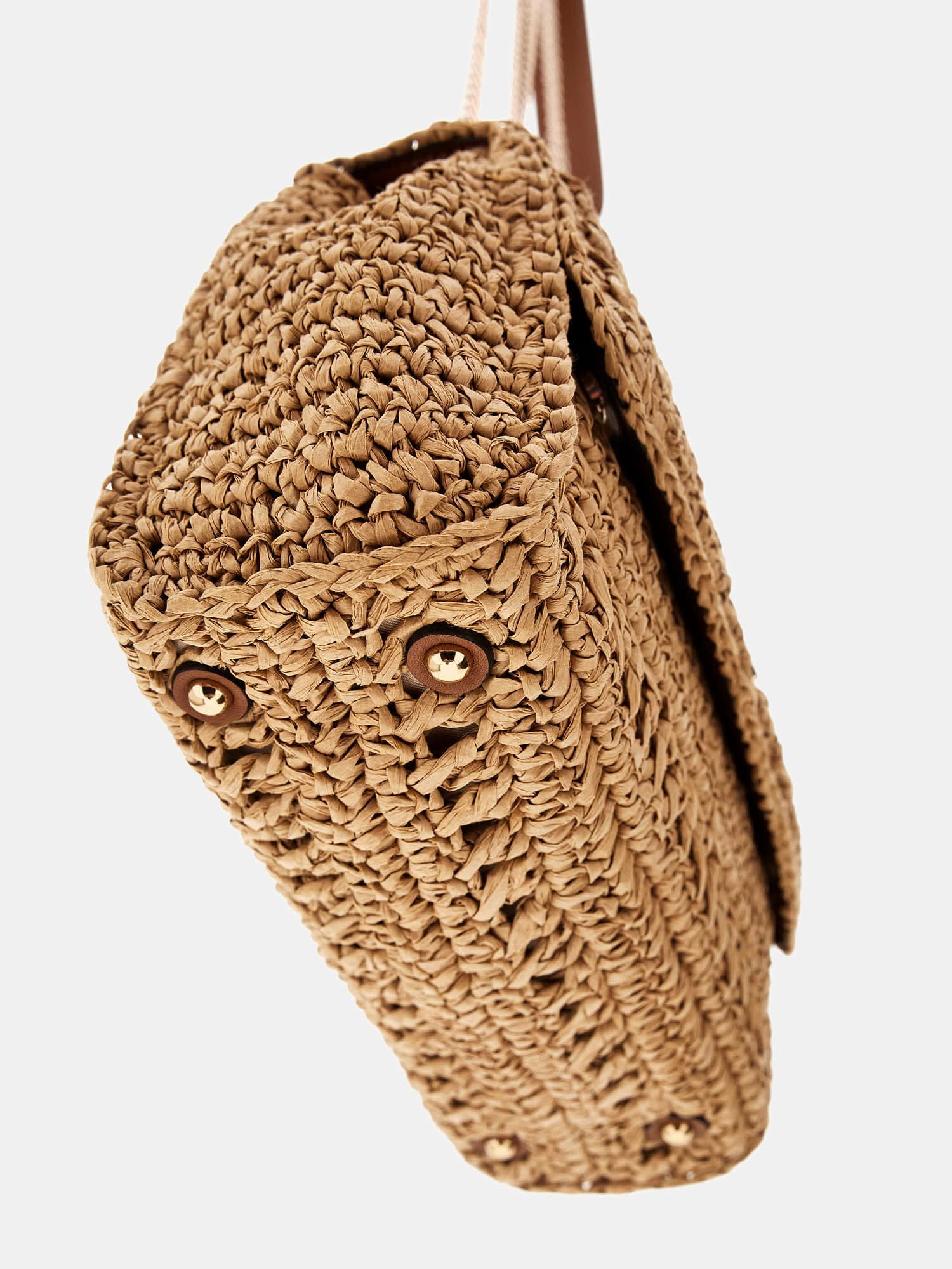 Shop GUESS Irene Raffia Crossbody Bag, Brown | GUESS EGY