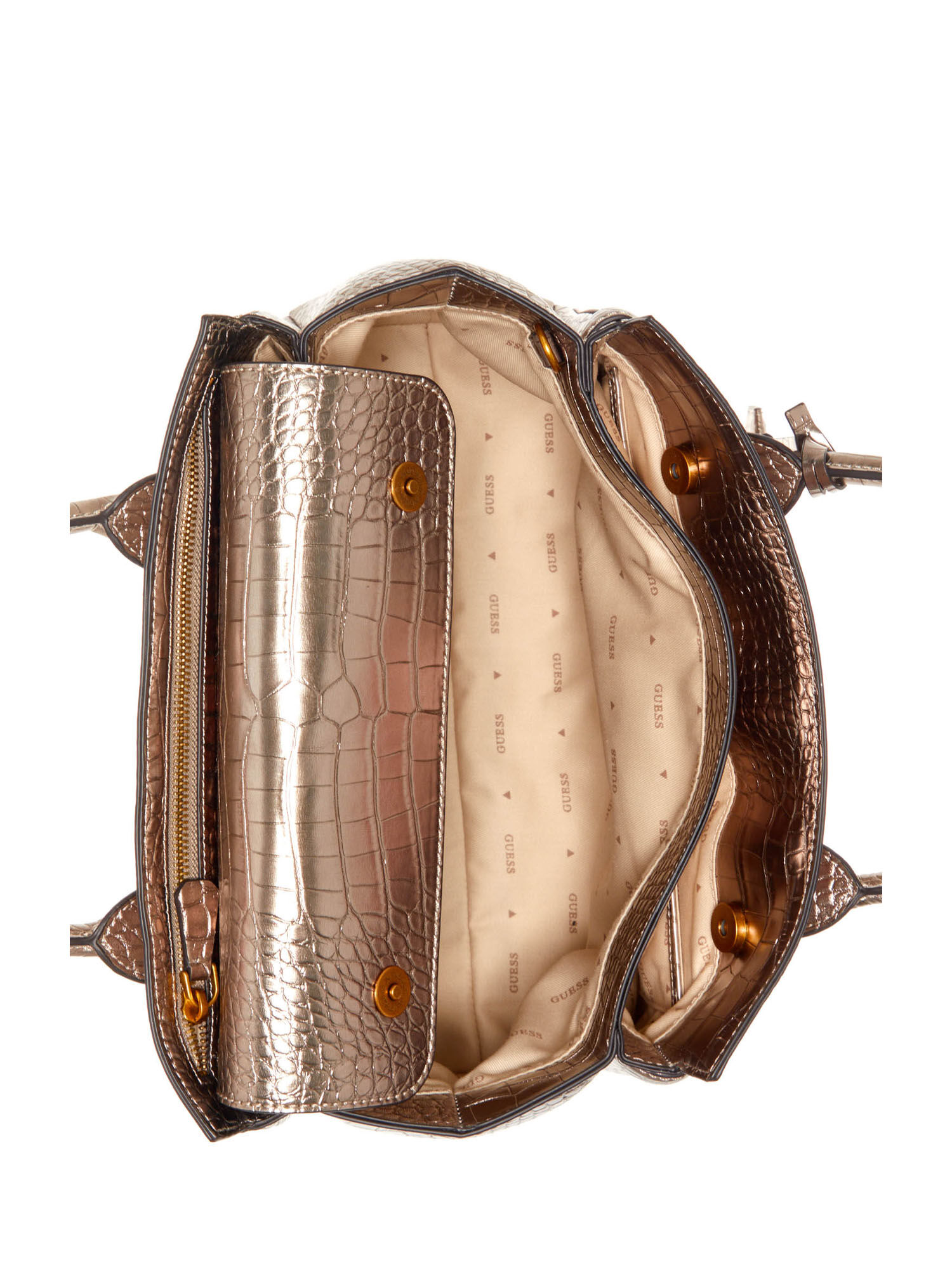 Shop GUESS Enisa High Society Satchel, Silver | GUESS EGY
