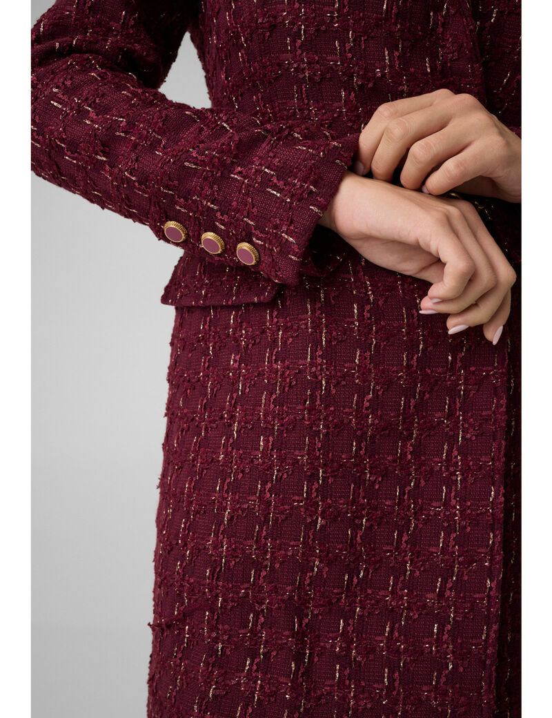 guess tweed blazer belted dress