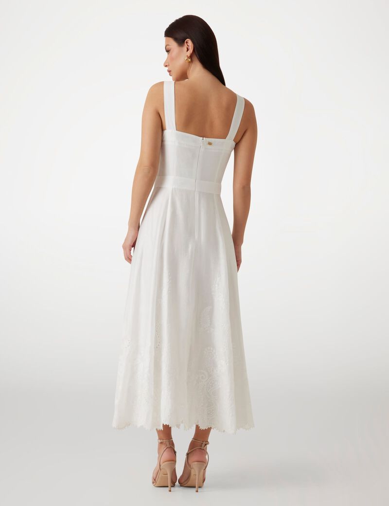 Marciano linen-blend long dress