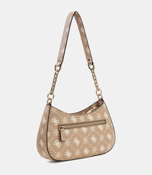 CARRIE LOGO TOP ZIP SHOULDER BAG