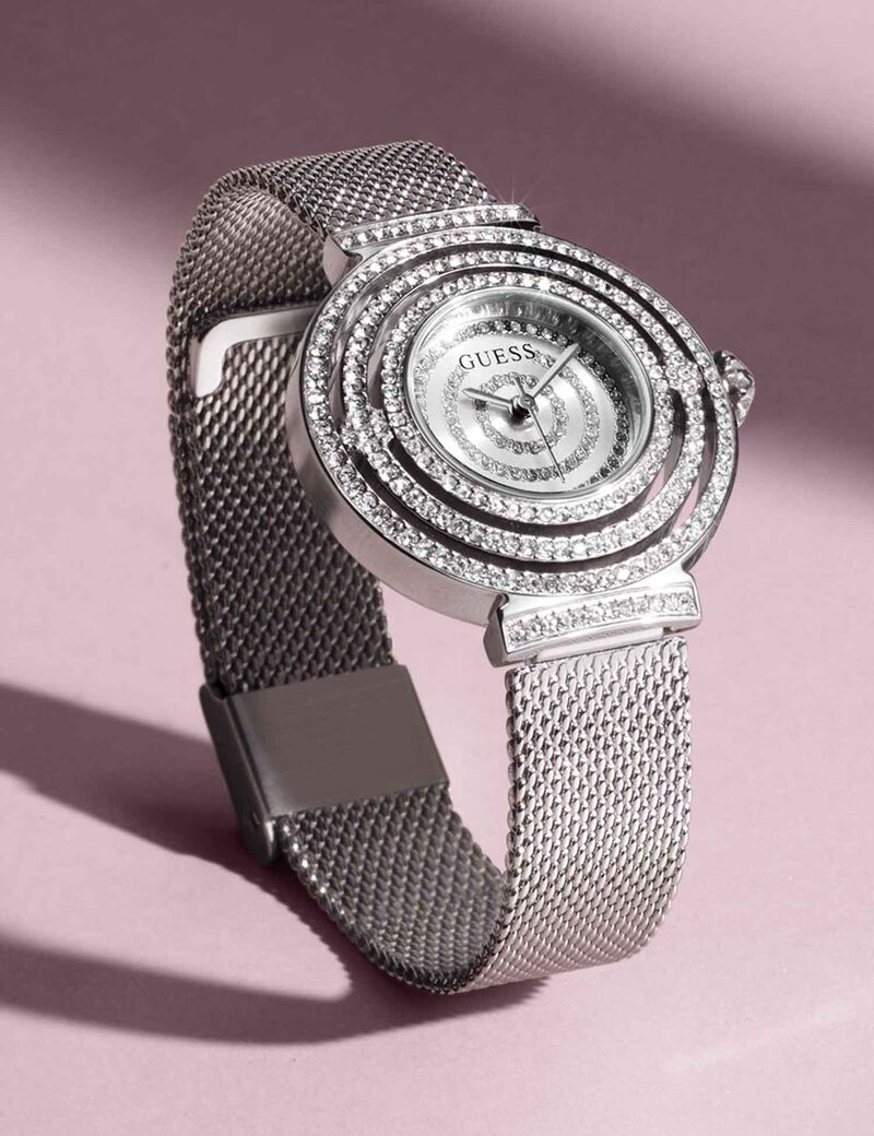 Silver-tone Mesh Analog Watch