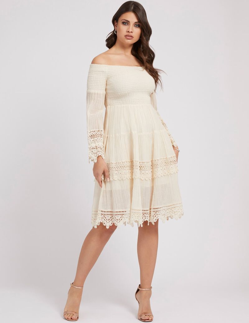 MacramÃ£Â© Off-Shoulder Dress