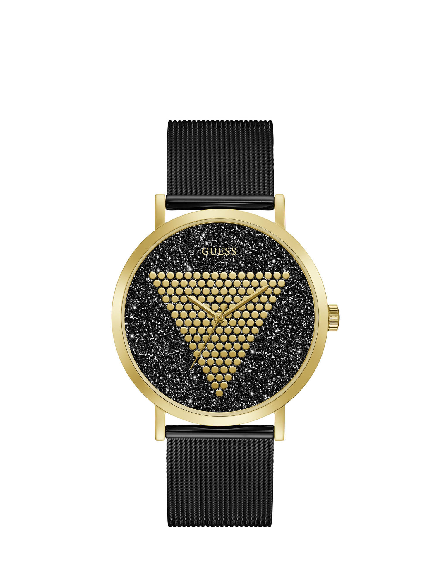 Shop GUESS Online Gold And Black Mesh Watch