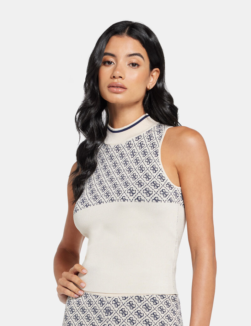 Sleeveless 4G sweater top