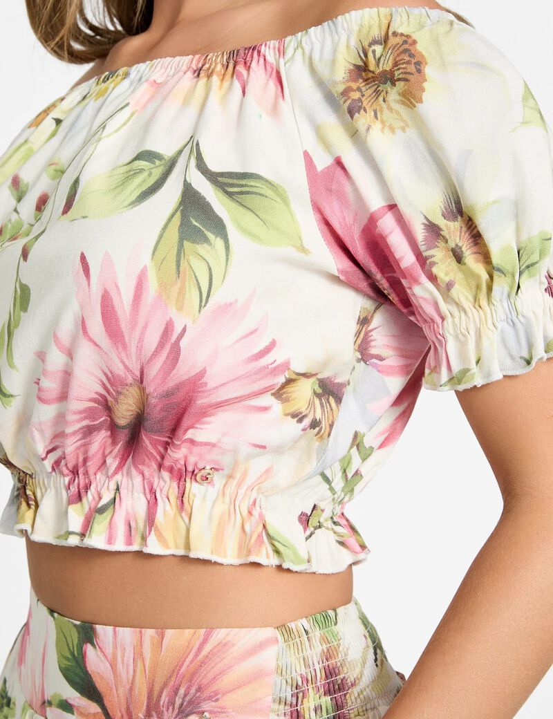 Floral print off-shoulder top