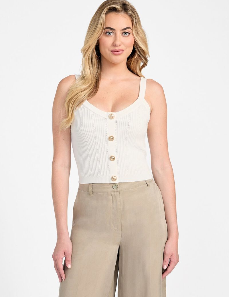 قميص بدون أكمام محبوك