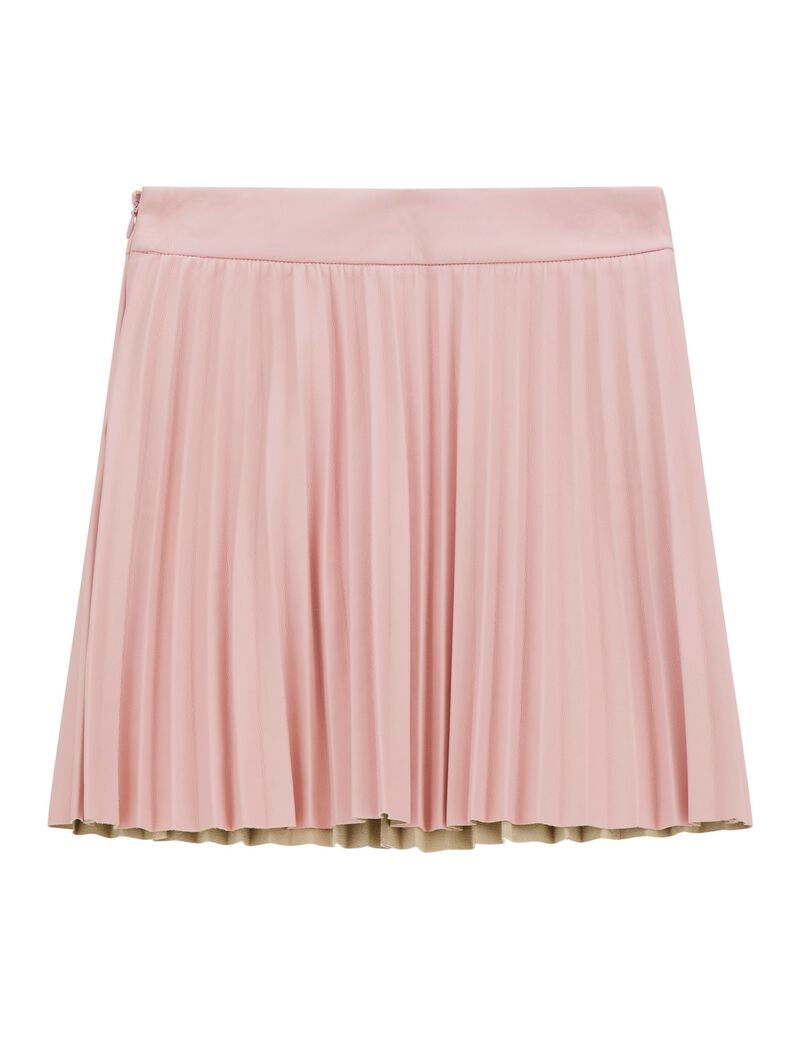 Leather pleated mini skirt