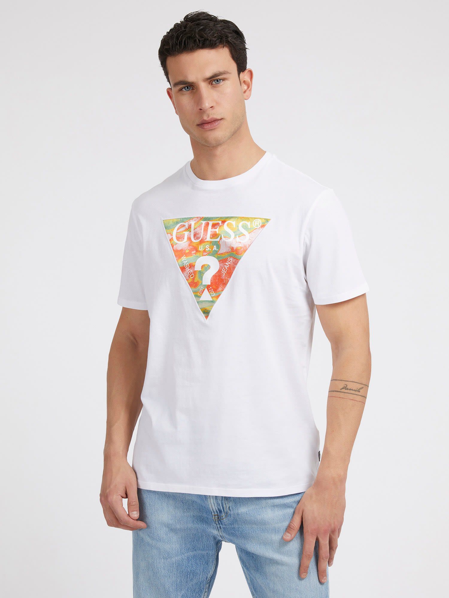Guess jeans triangle logo top
