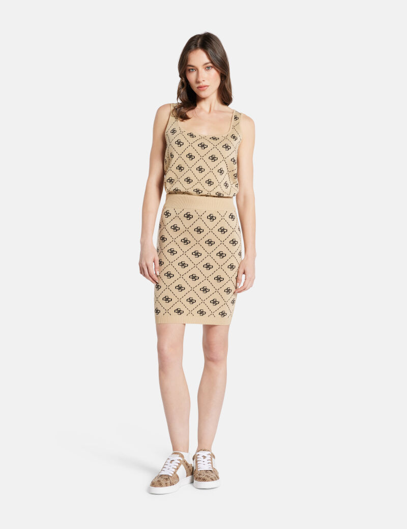4G logo wool blend mini skirt