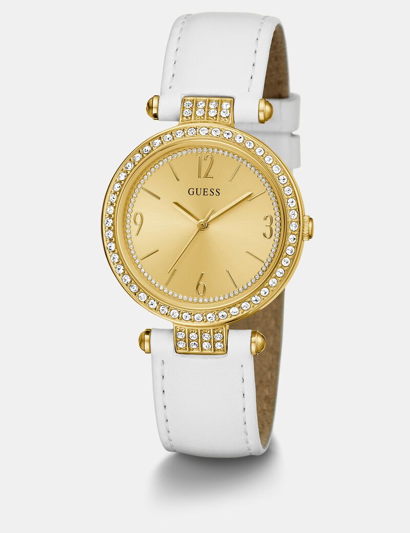 Genuine leather analogue watch