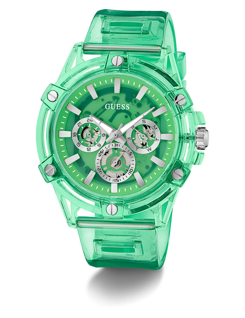guess mens eco friendly green multi function watch