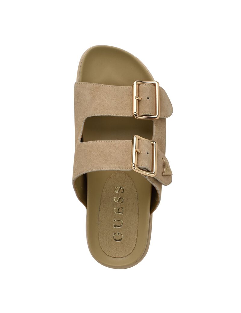 Fasten suede sandals