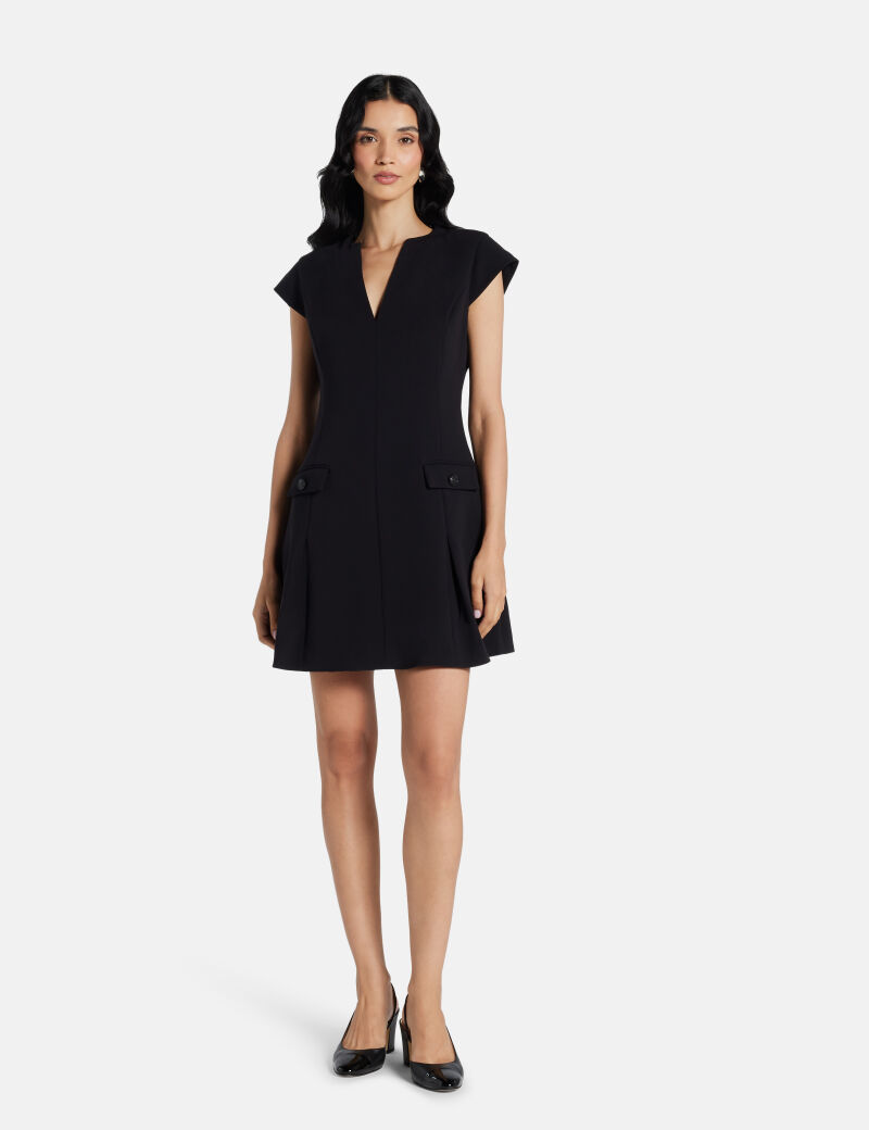 Flannel fit-and-flare mini dress